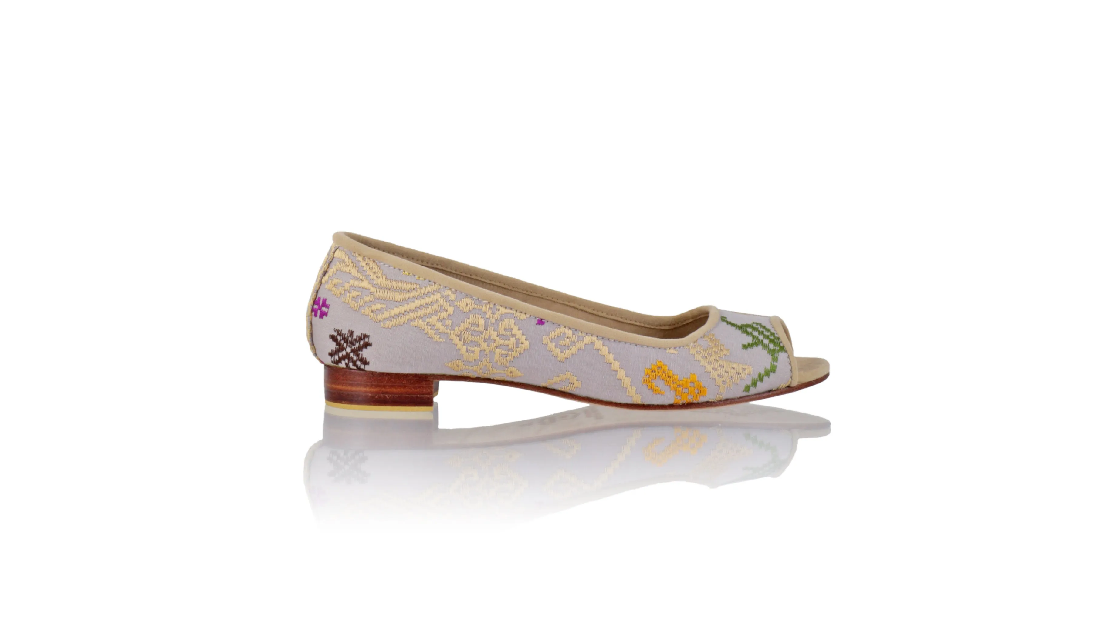 Kate Peeptoe 20mm Ballet - Cloudy Songket