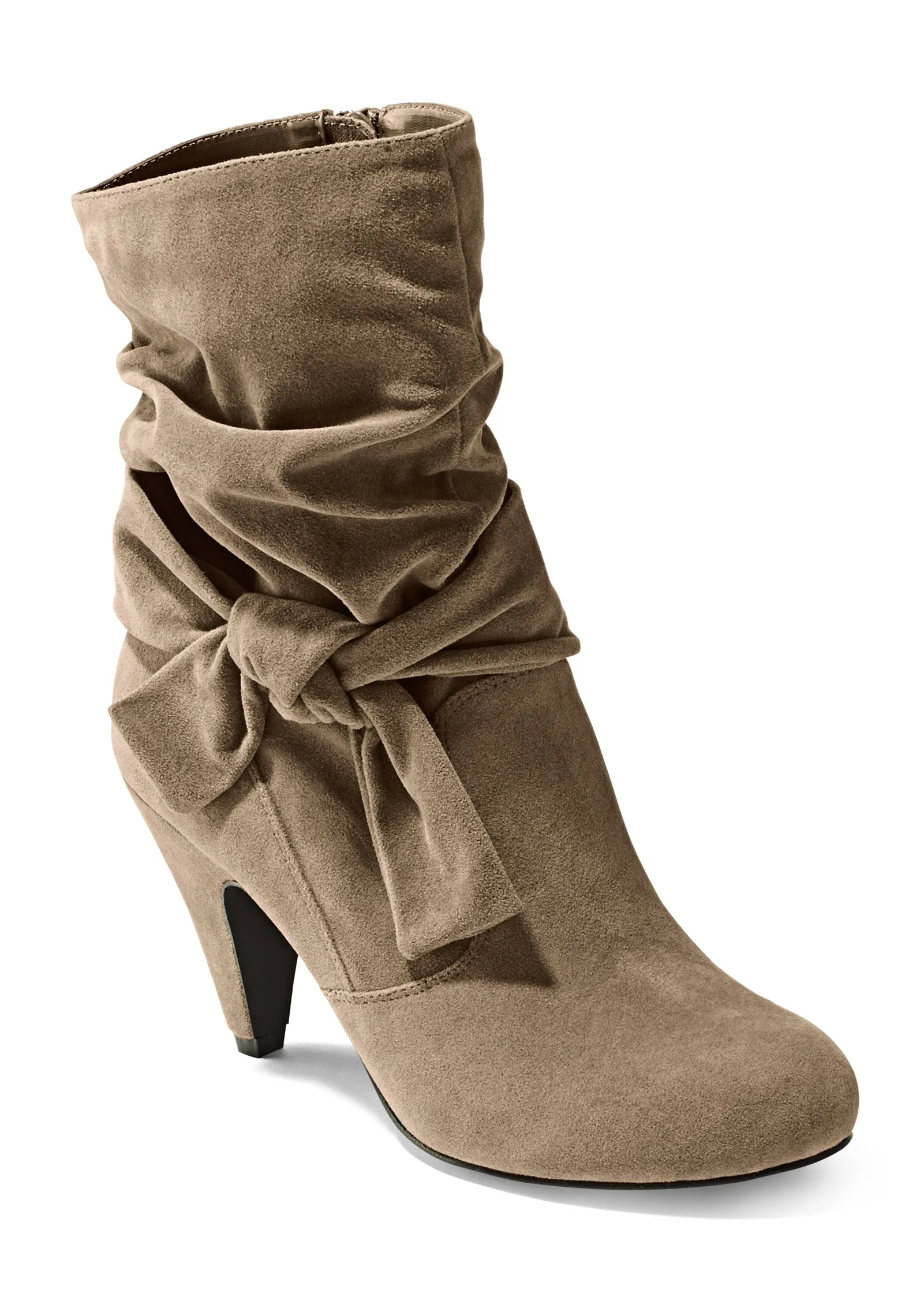 Knotted Slouchy Boots - Taupe