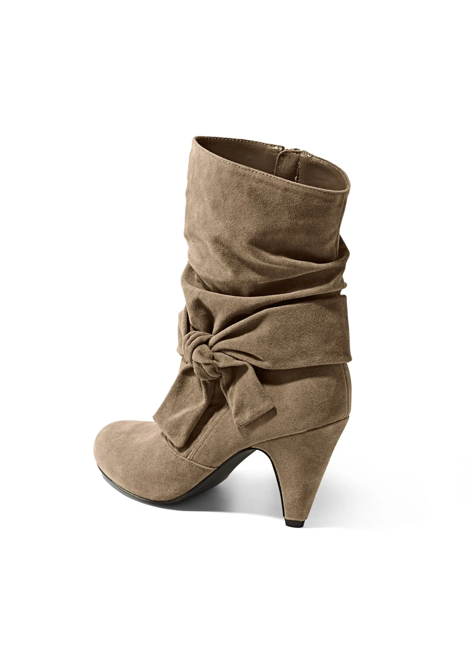 Knotted Slouchy Boots - Taupe