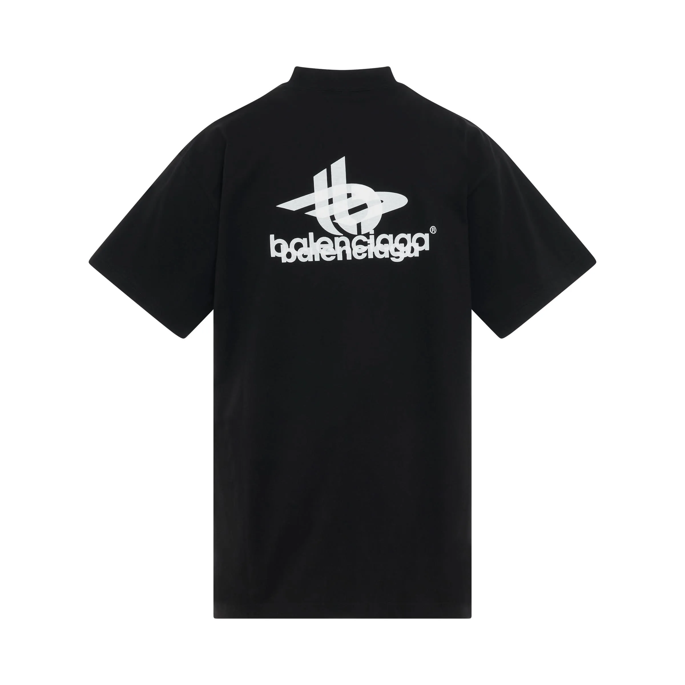 Layered Sports Logo Oversized T-Shirt in Black/White