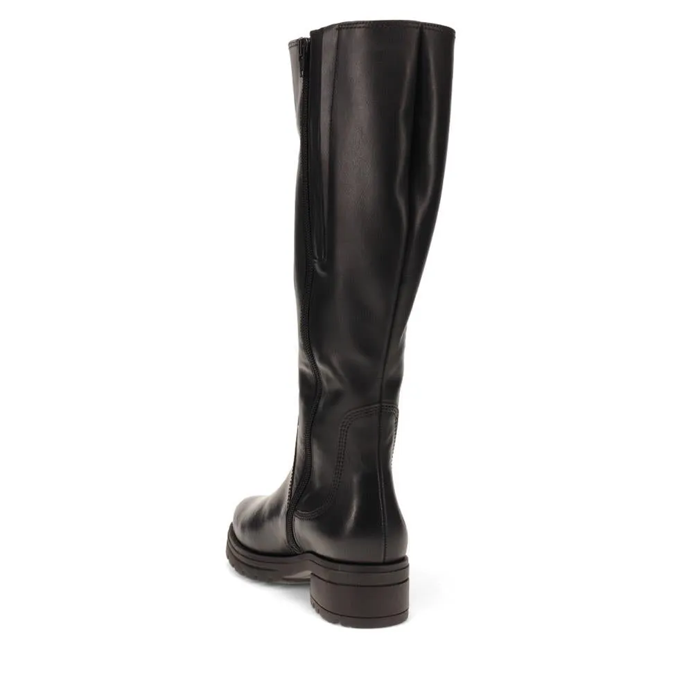 Leather Block-Heeled Long Boots - GAB40517 / 325 891