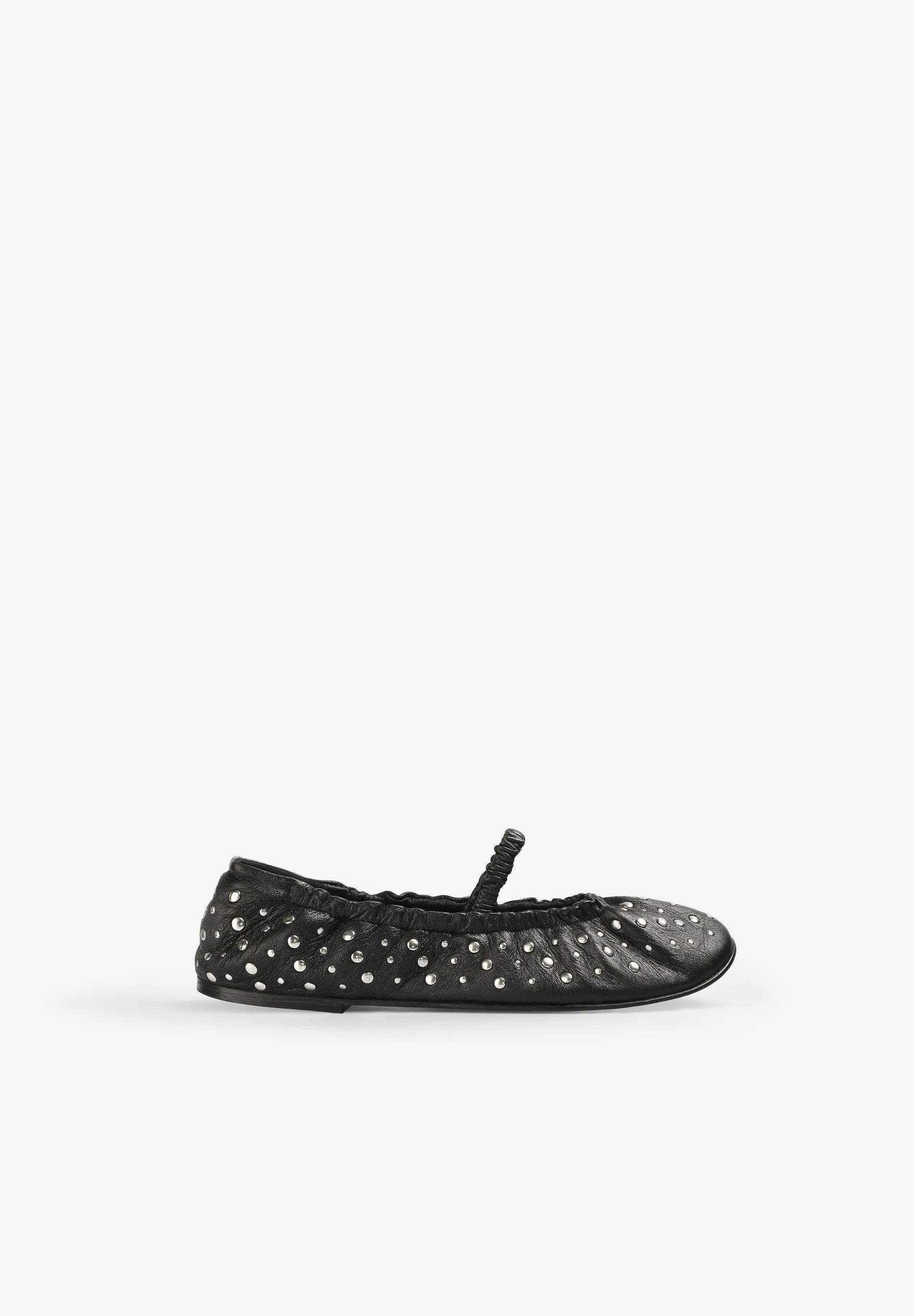 LEATHER STUDDED BALLET FLATS