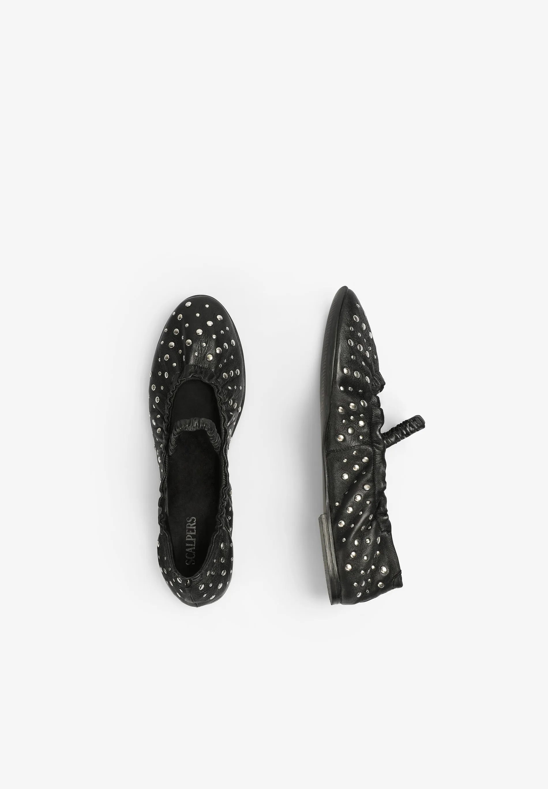 LEATHER STUDDED BALLET FLATS