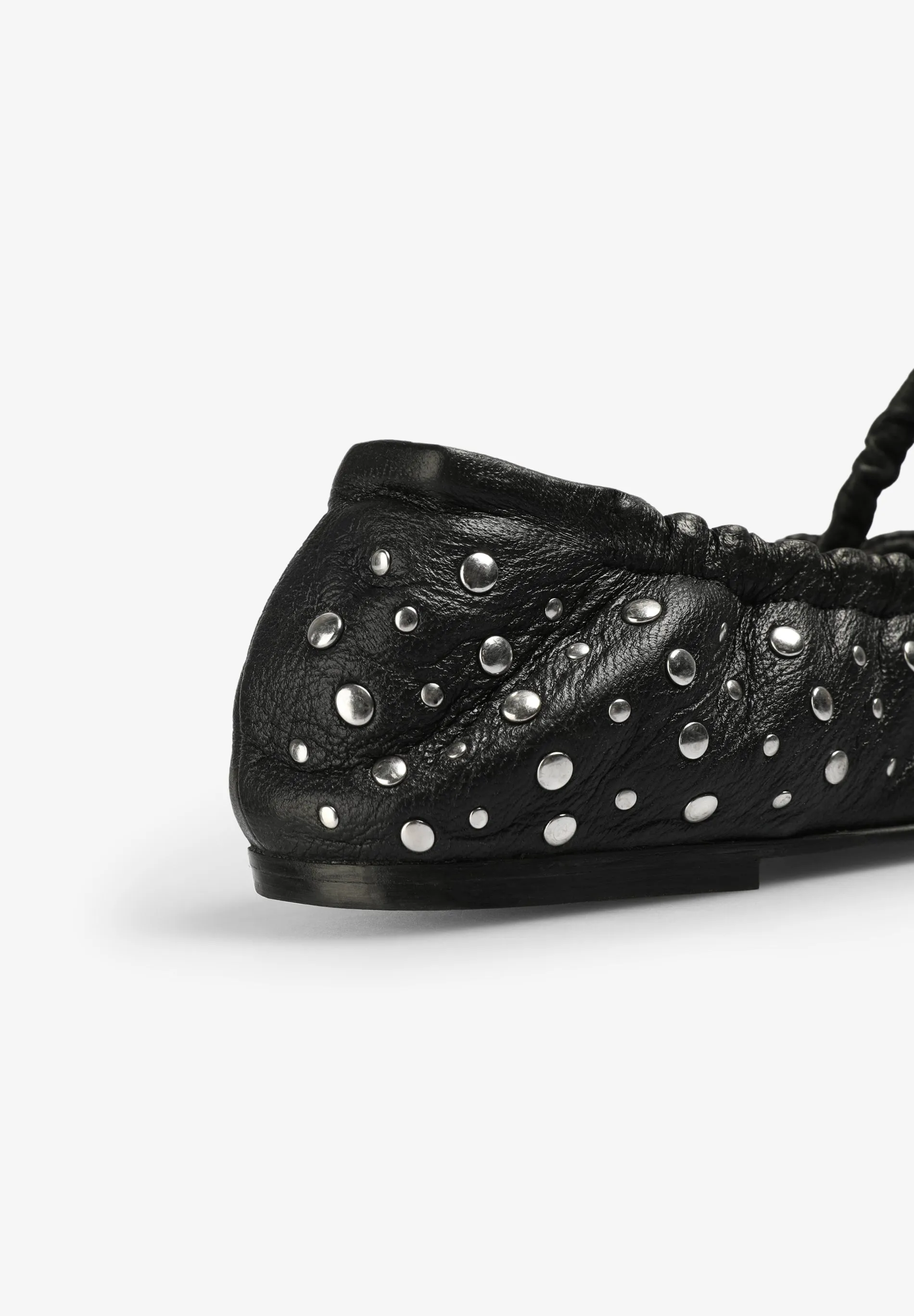 LEATHER STUDDED BALLET FLATS