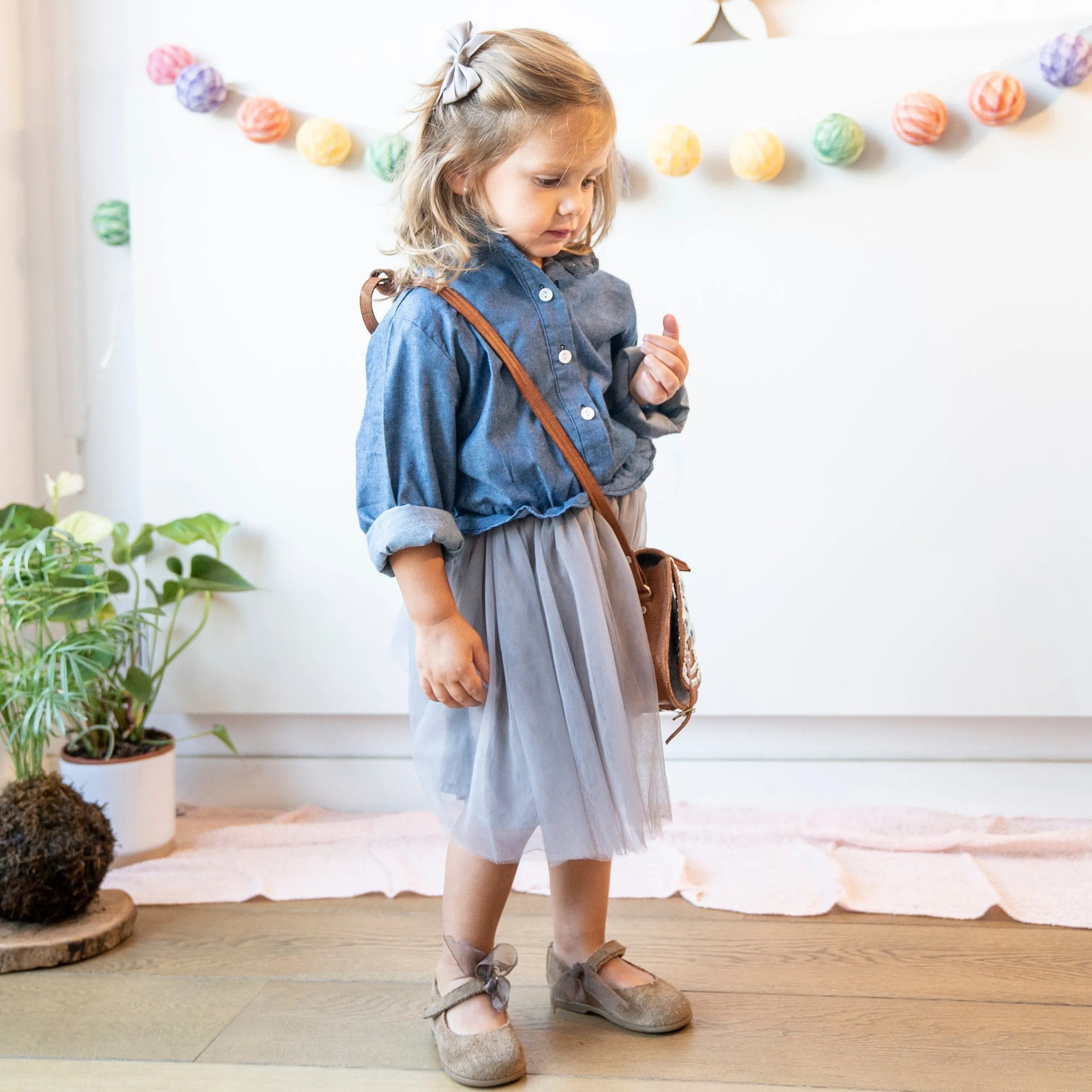 Long-sleeve Denim Tutu Dress