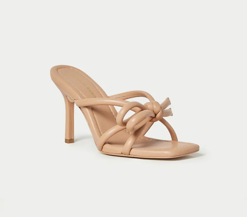 Margi Leather Bow Heeled Sandal