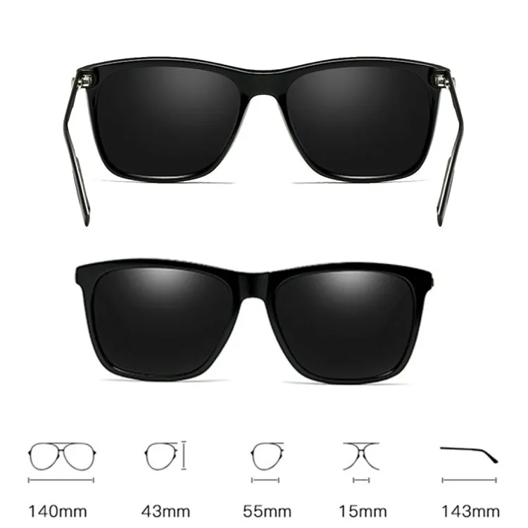 Men Retro Fashion Aluminum Magnesium Frame UV400 Polarized Sunglasses  (Black   Grey)