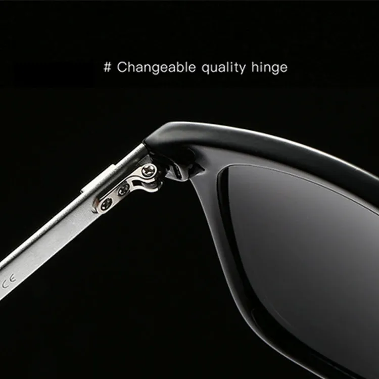 Men Retro Fashion Aluminum Magnesium Frame UV400 Polarized Sunglasses  (Black   Grey)