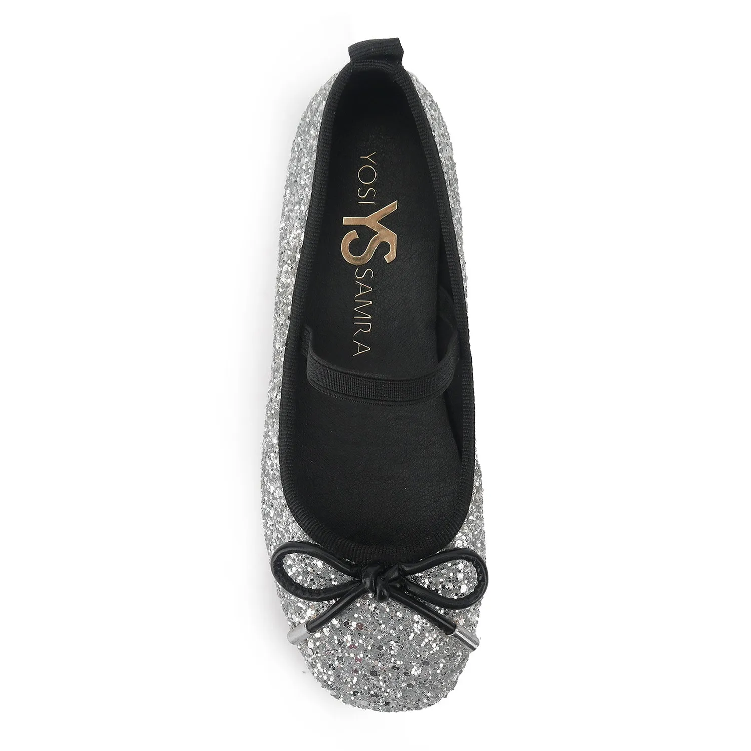 Miss Emma Flat in Silver Glitter - Kids