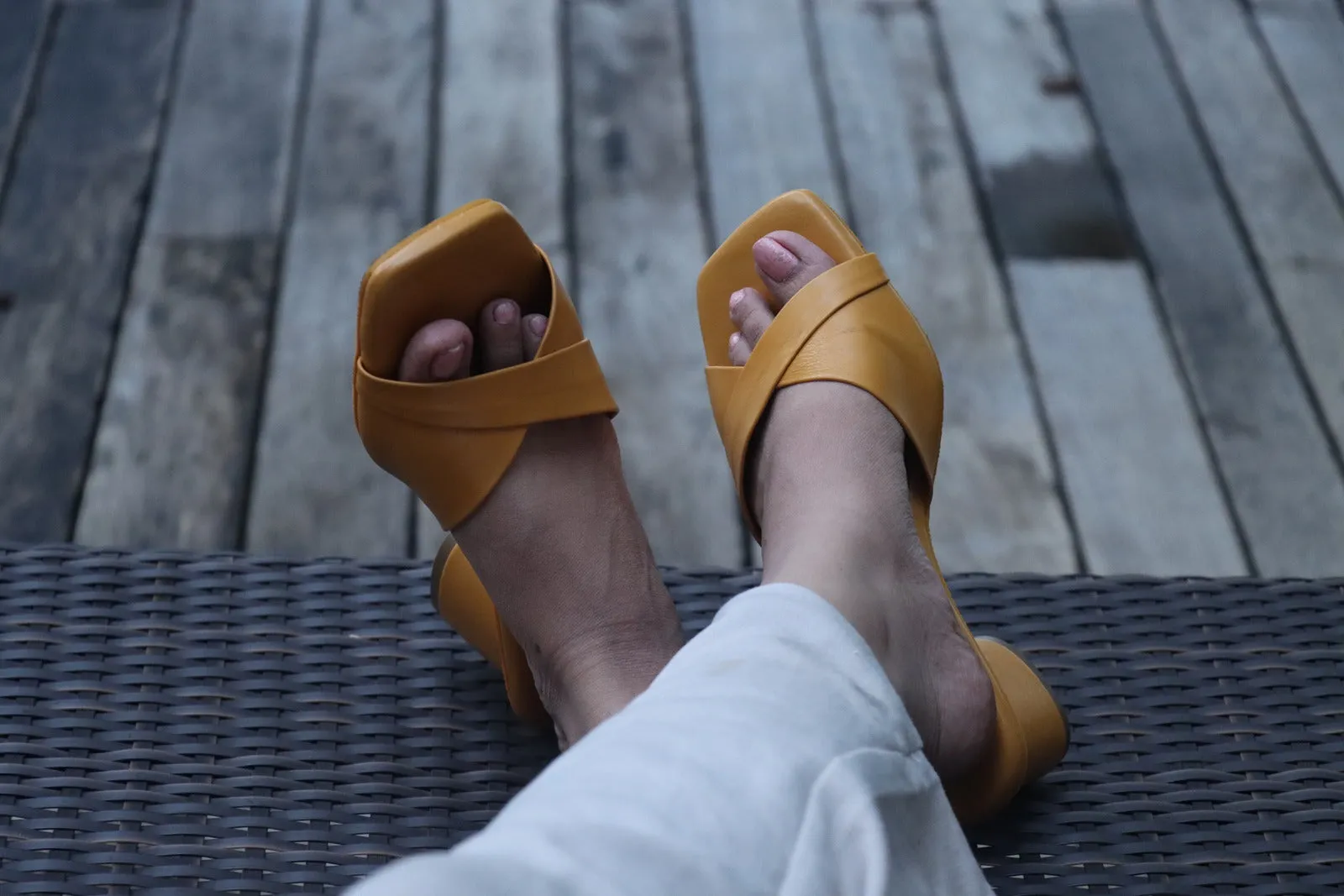 Mustard Yellow Chic Block Heels for Women