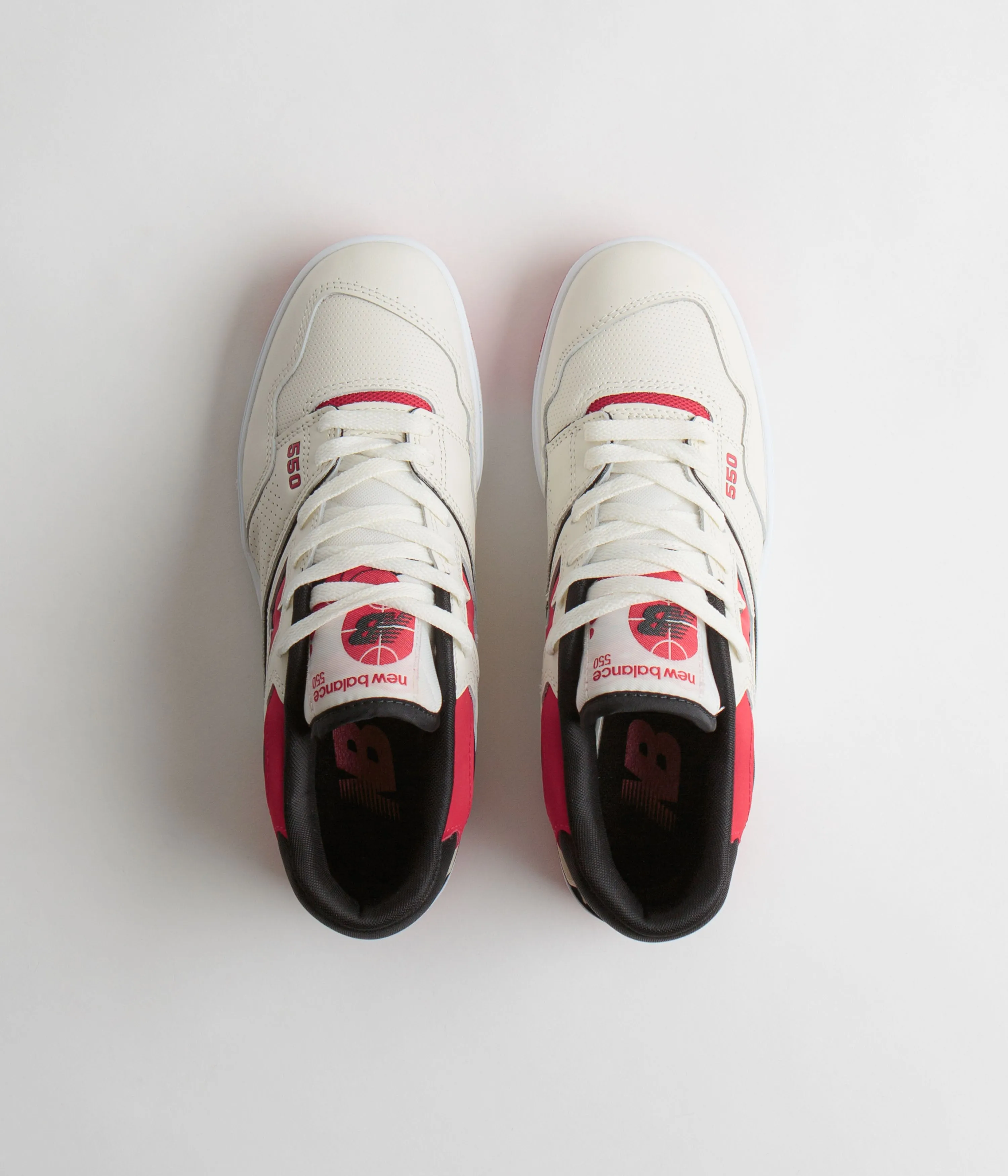 New Balance 550 Shoes - Sea Salt / Red