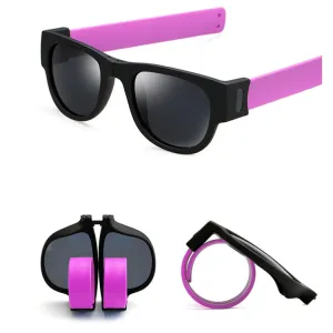 New Fashion Crimp Folding Mirror Pops Polarized Sunglasses Casual UV400 Protection Glasses for Men / Women(Purple)