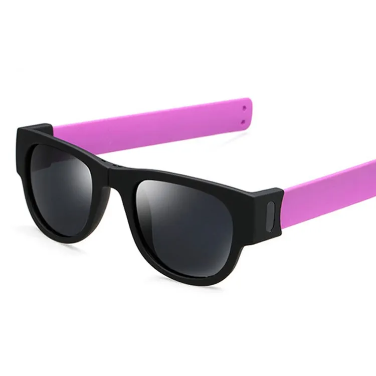 New Fashion Crimp Folding Mirror Pops Polarized Sunglasses Casual UV400 Protection Glasses for Men / Women(Purple)