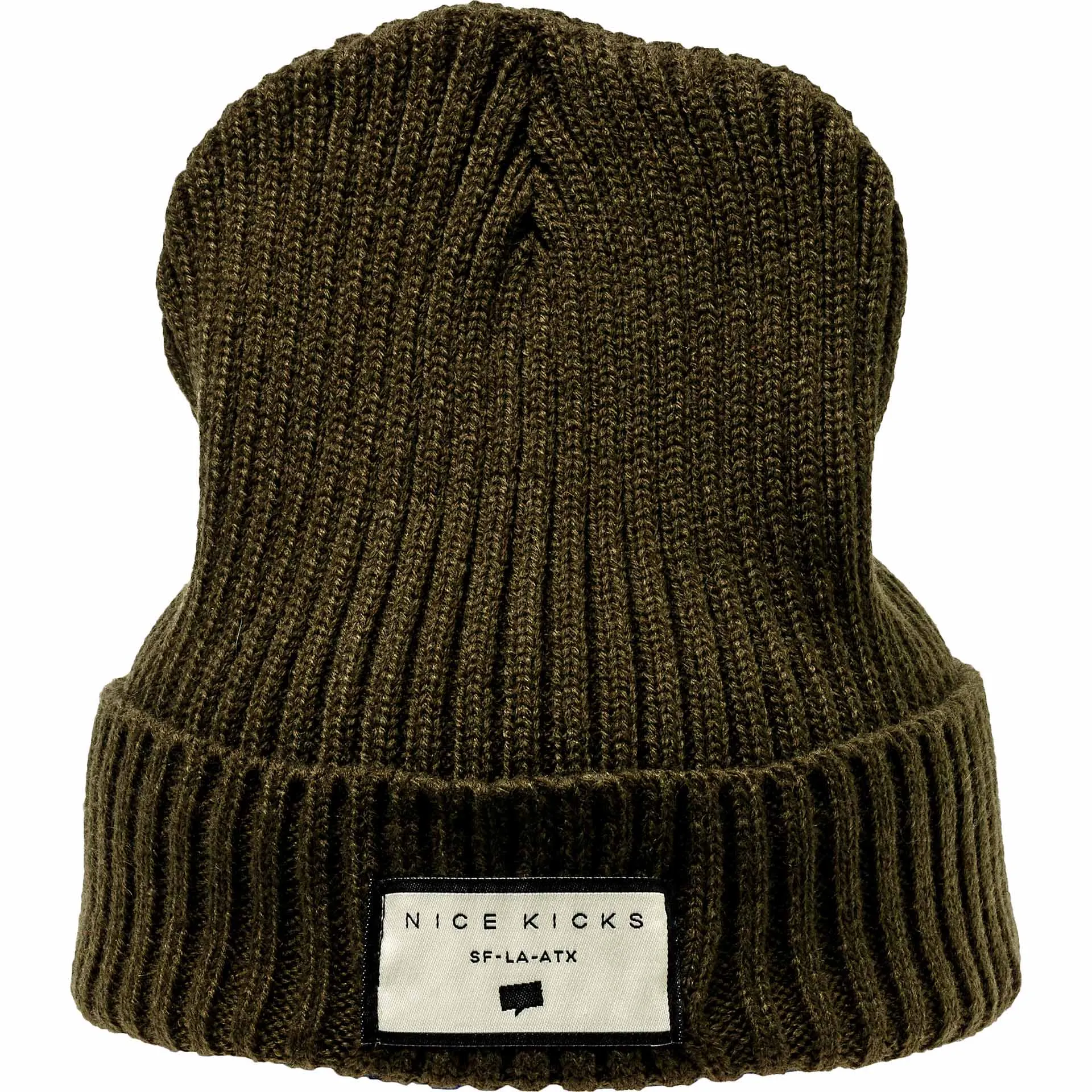 Nice Kicks San Francisco Los Angeles Austin Beanie - Olive Green