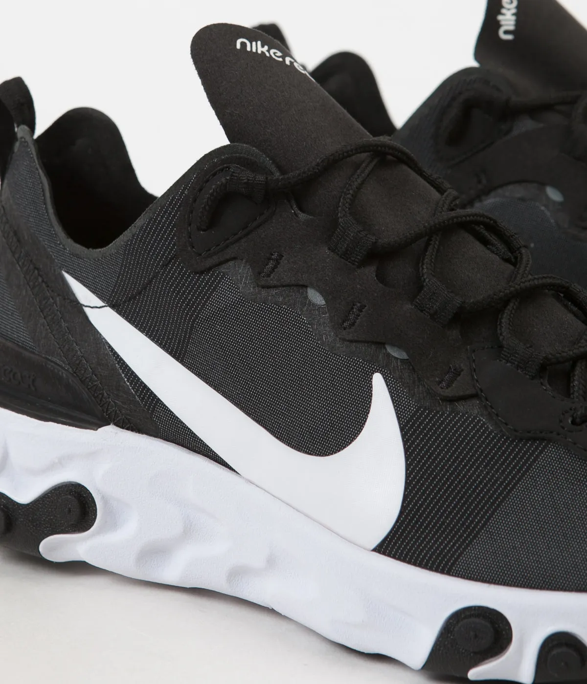 Nike React Element 55 Shoes - Black / White