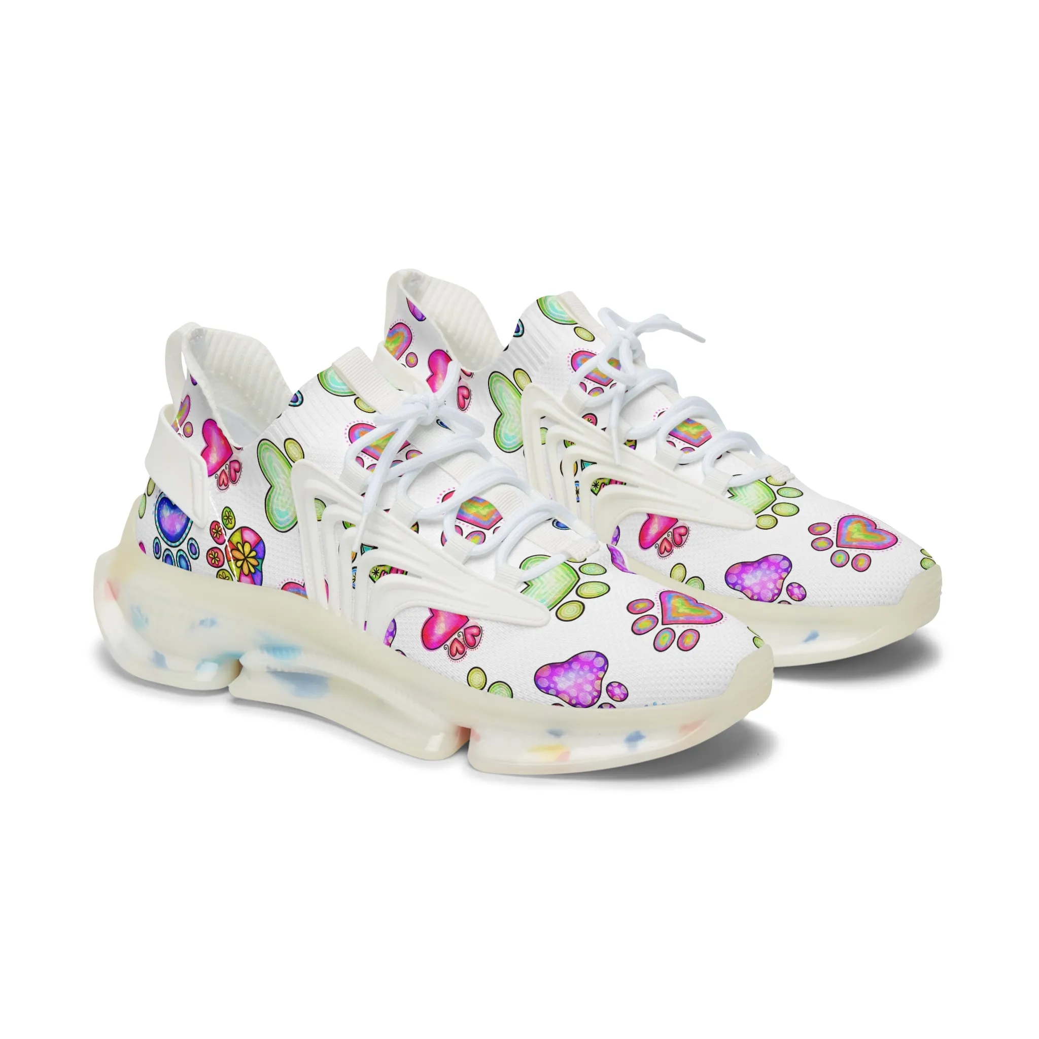 Paw Print Women's Mesh Sneakers