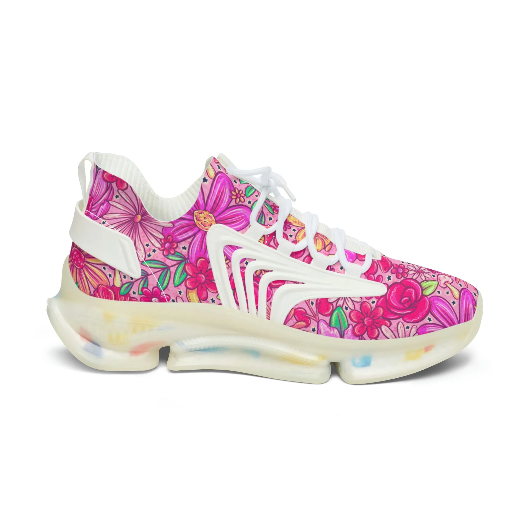 Pink floral Women's Mesh Sneakers