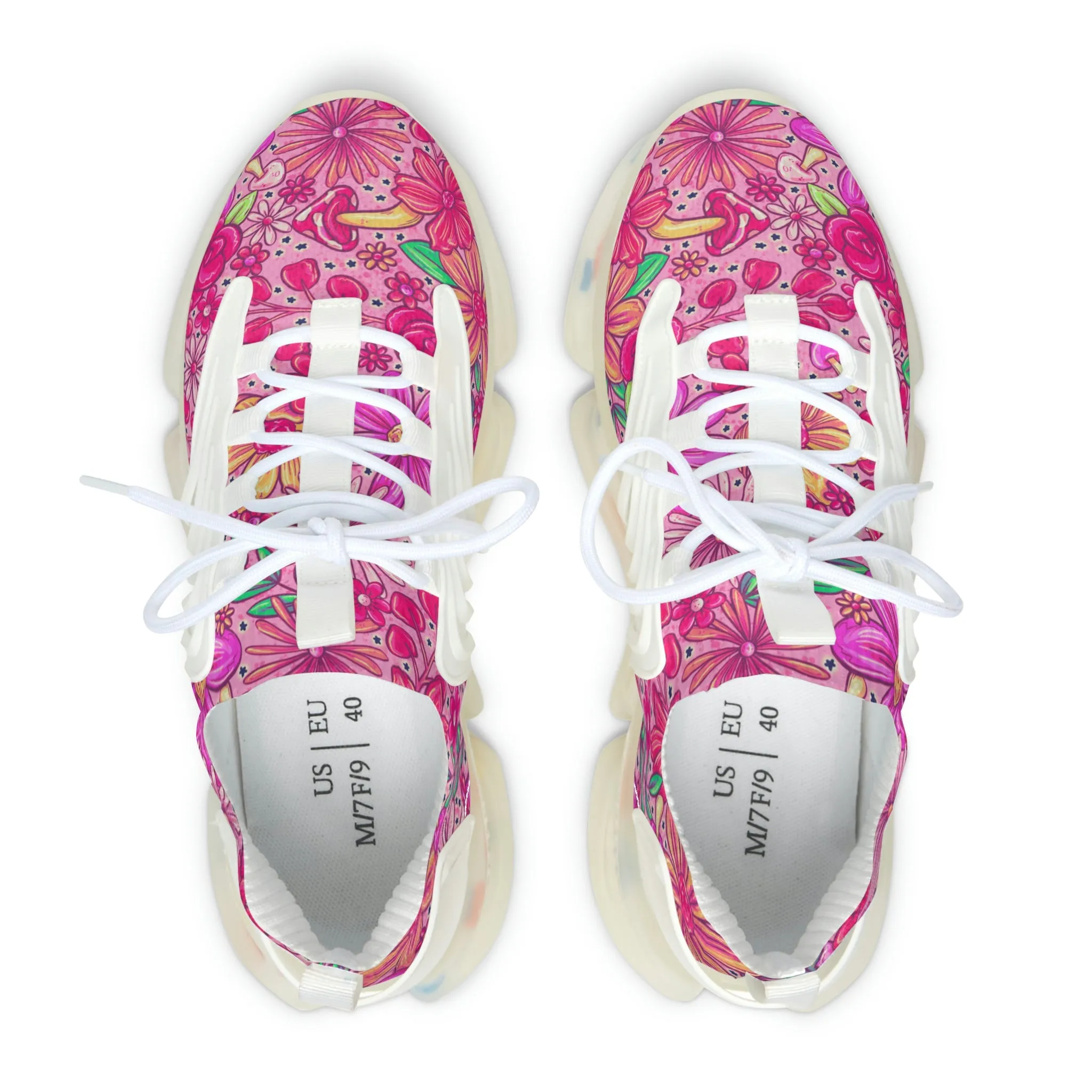 Pink floral Women's Mesh Sneakers