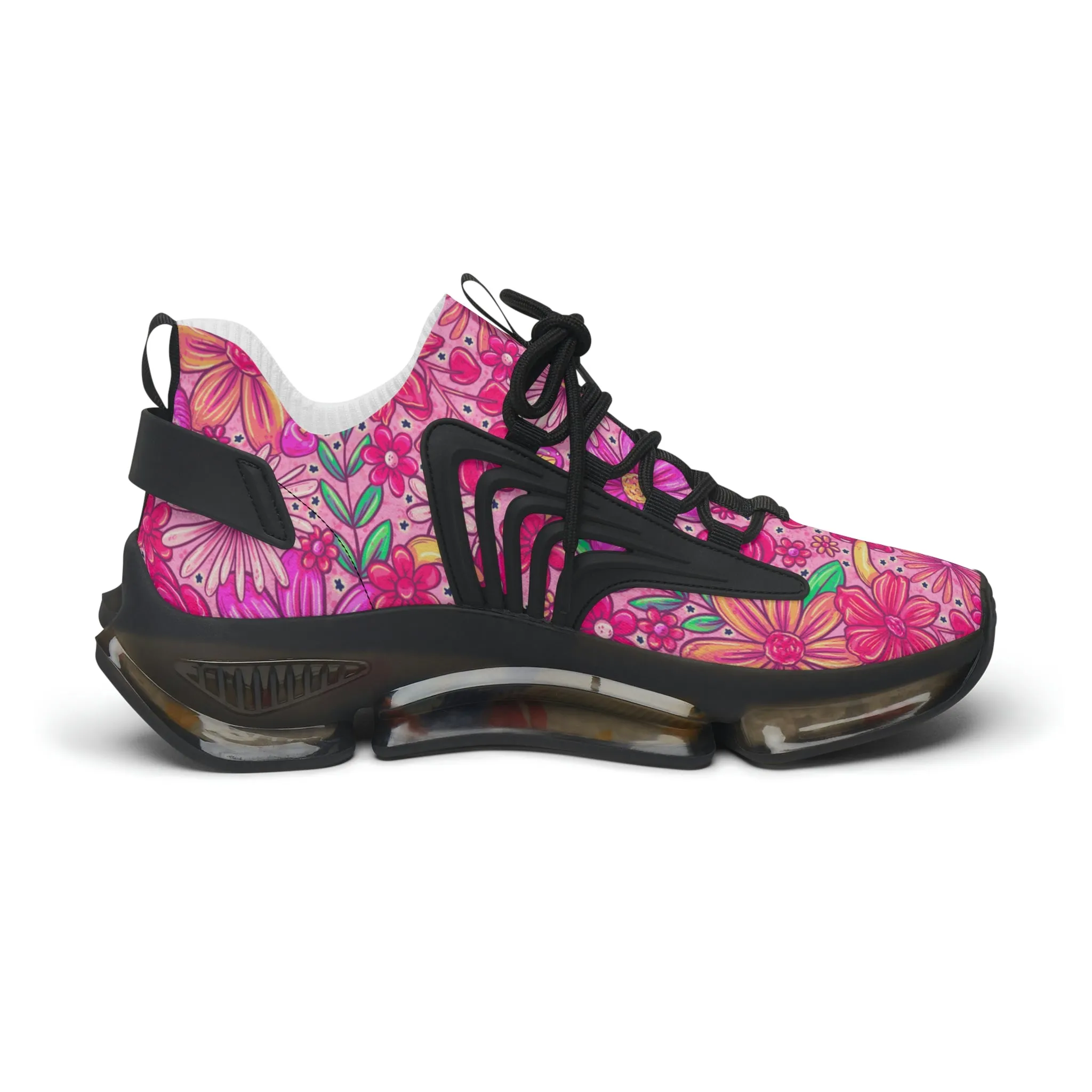 Pink floral Women's Mesh Sneakers