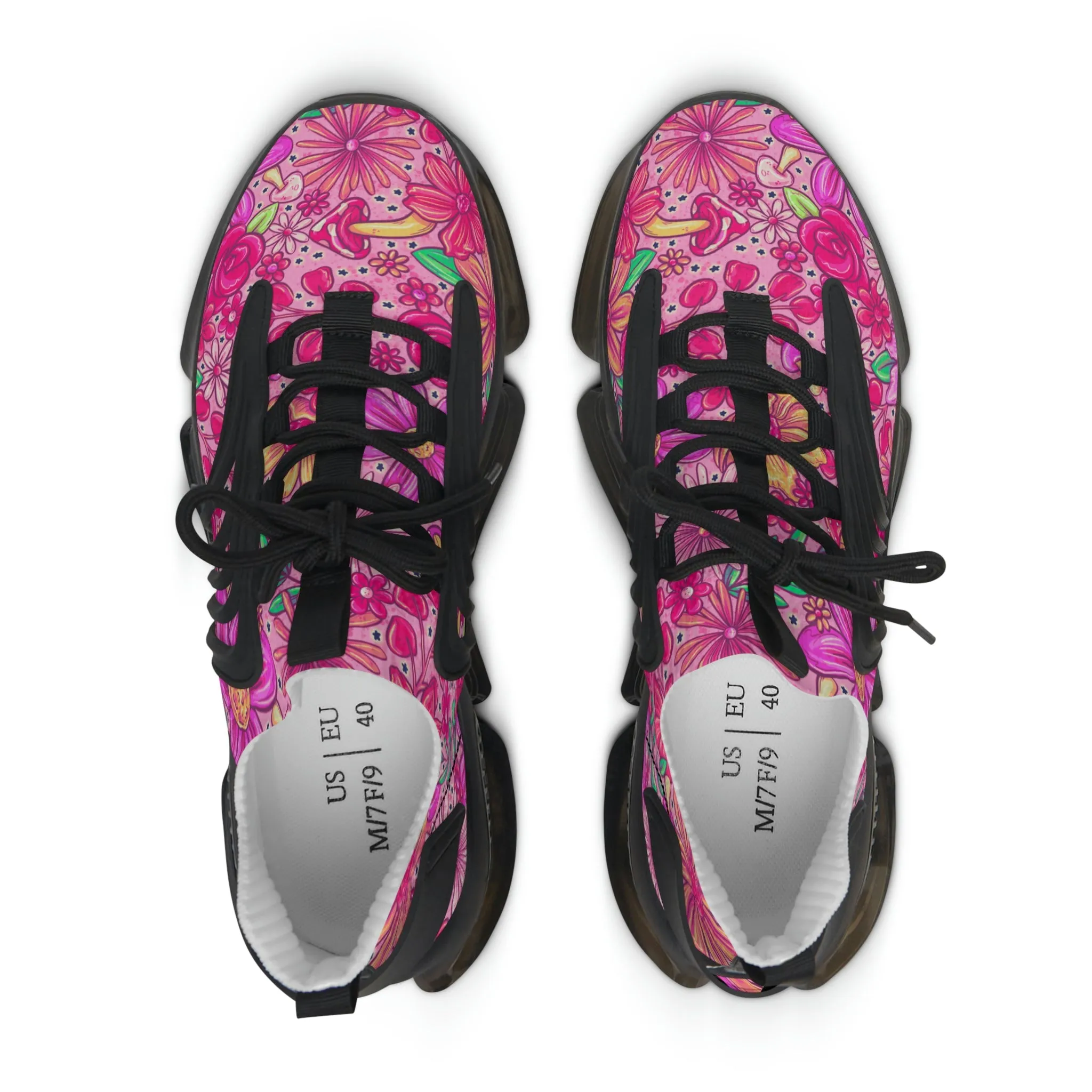 Pink floral Women's Mesh Sneakers