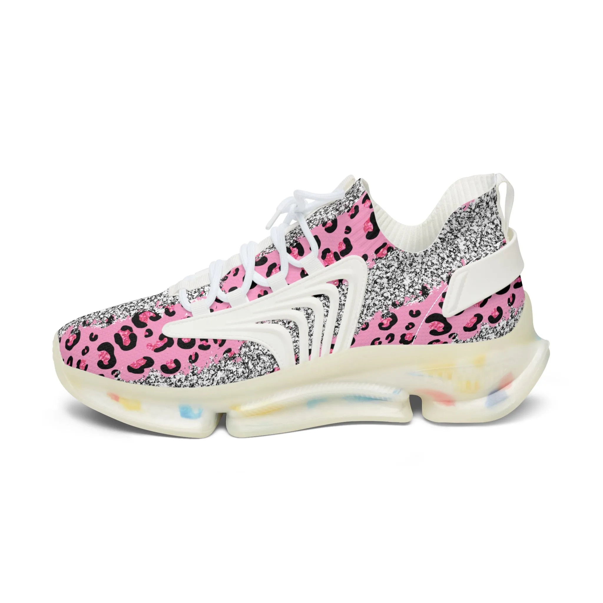 Pink Leopard Women's Mesh Sneakers