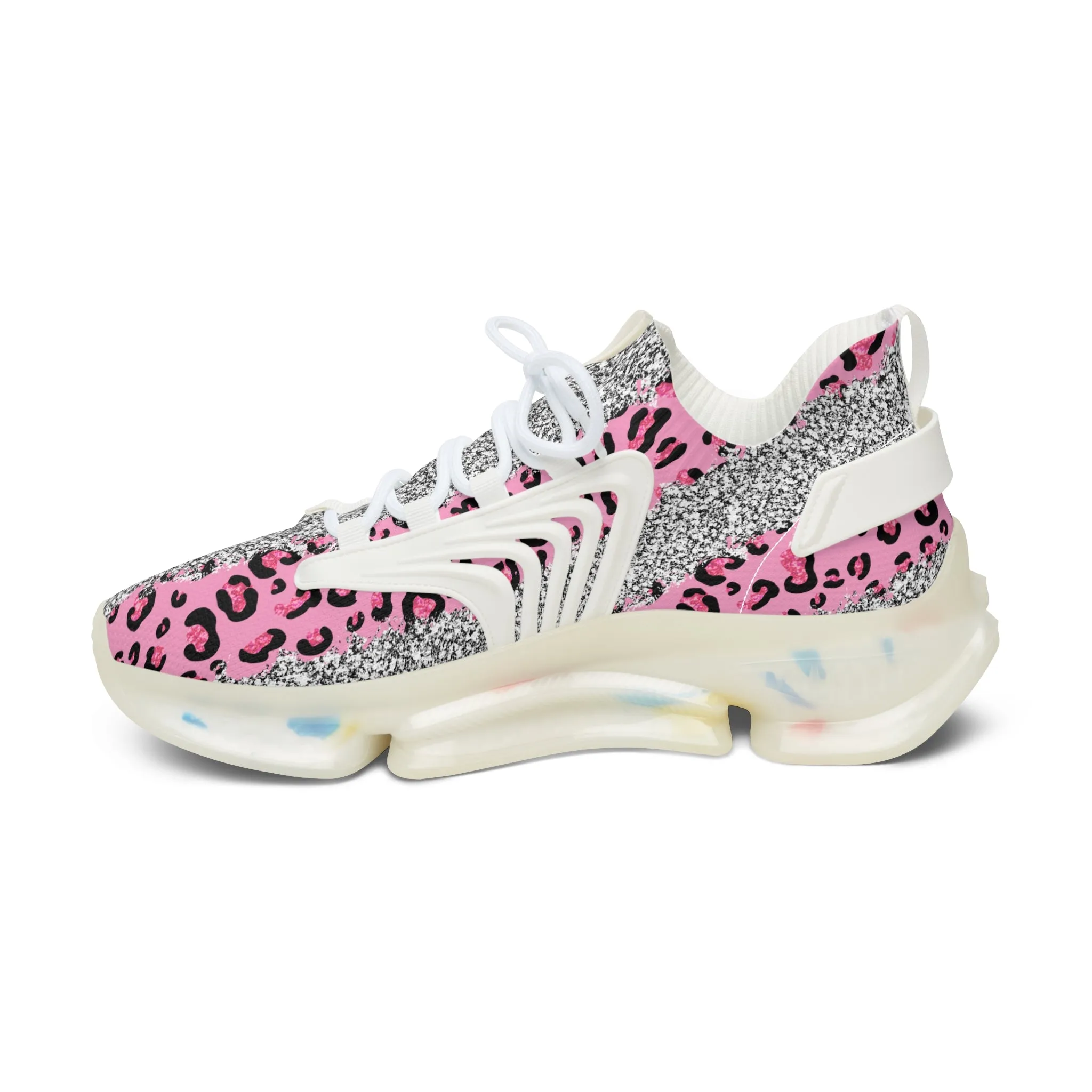 Pink Leopard Women's Mesh Sneakers