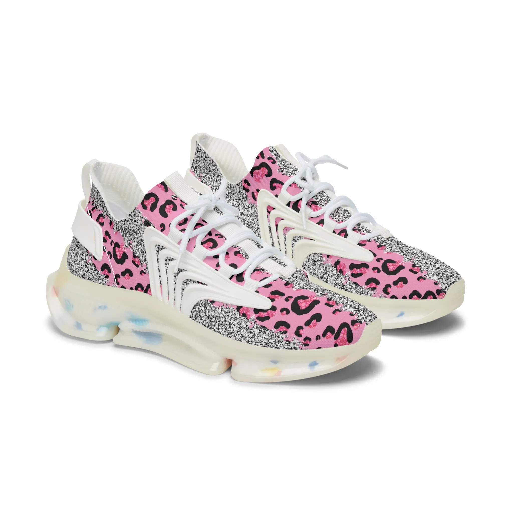 Pink Leopard Women's Mesh Sneakers