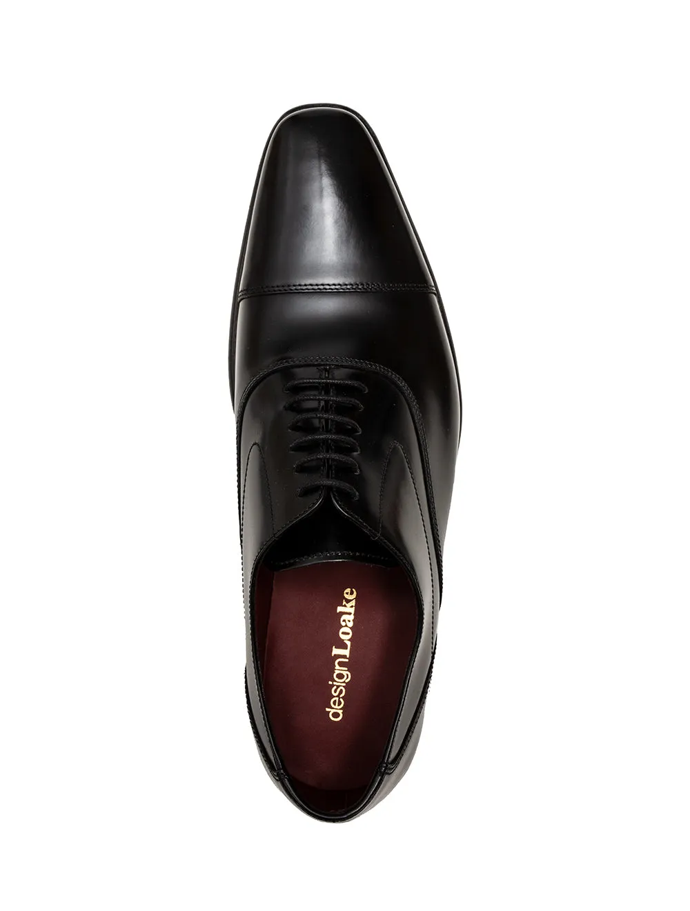 Polished Oxford Toe Cap Shoes Black