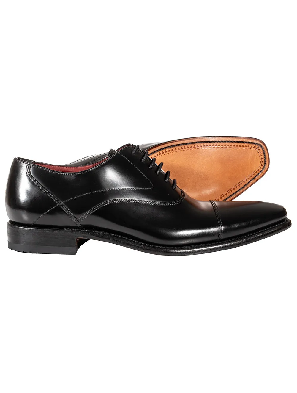 Polished Oxford Toe Cap Shoes Black