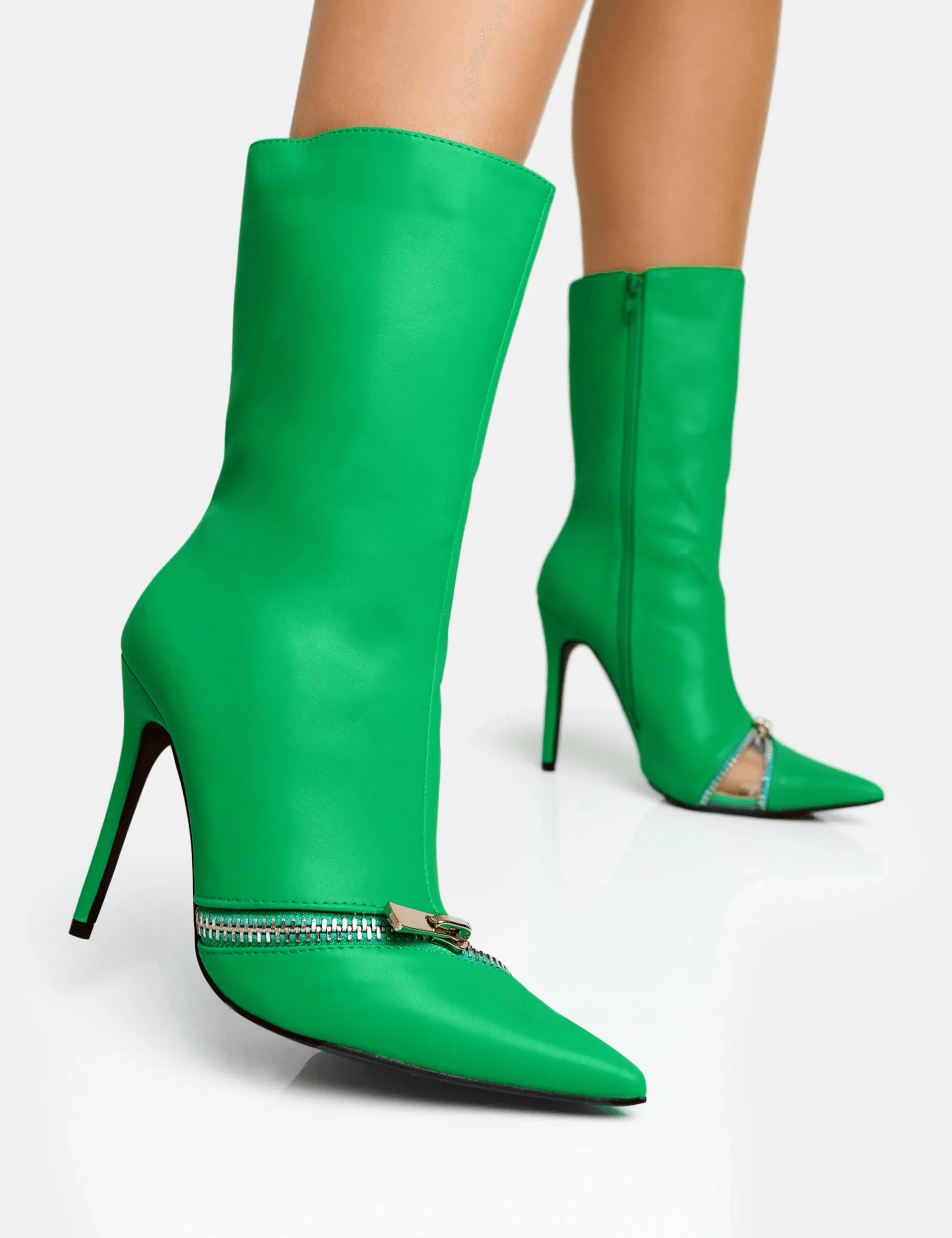 PUBLIC DESIRE - PITSTOP GREEN BOOTS