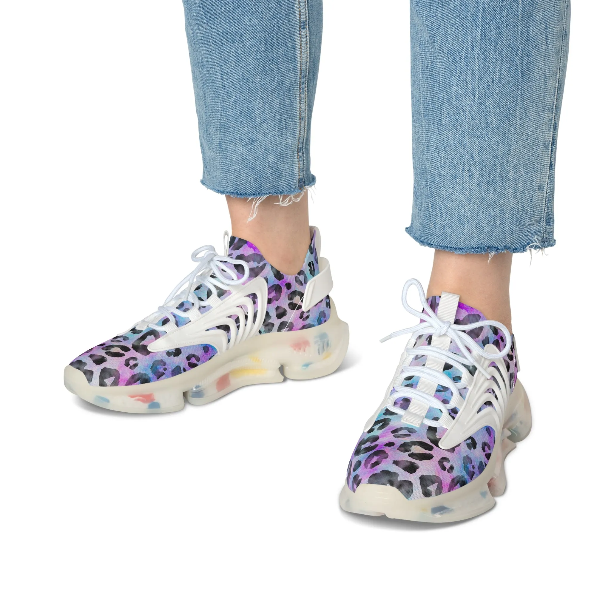 Purple Leopard Women's Mesh Sneakers