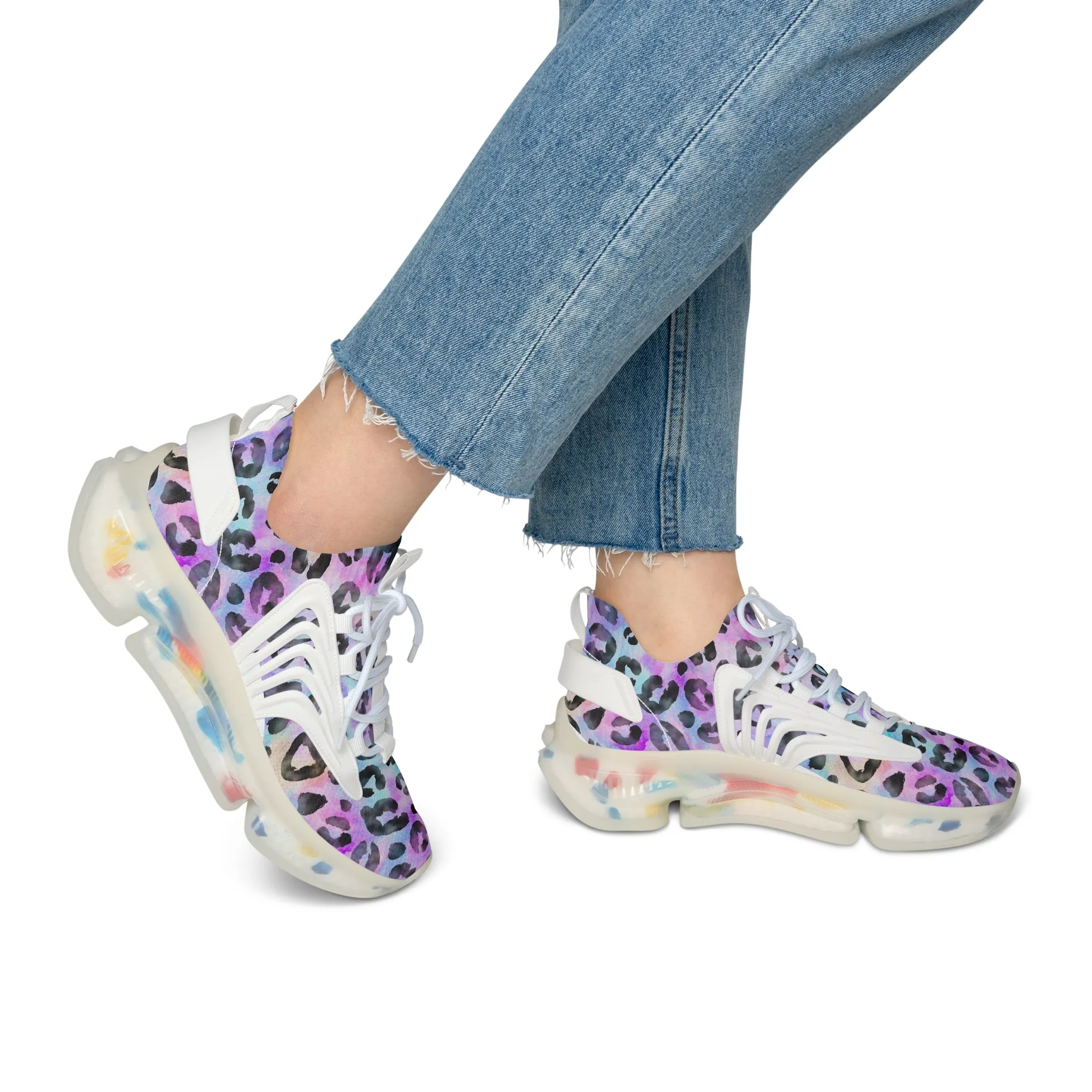 Purple Leopard Women's Mesh Sneakers