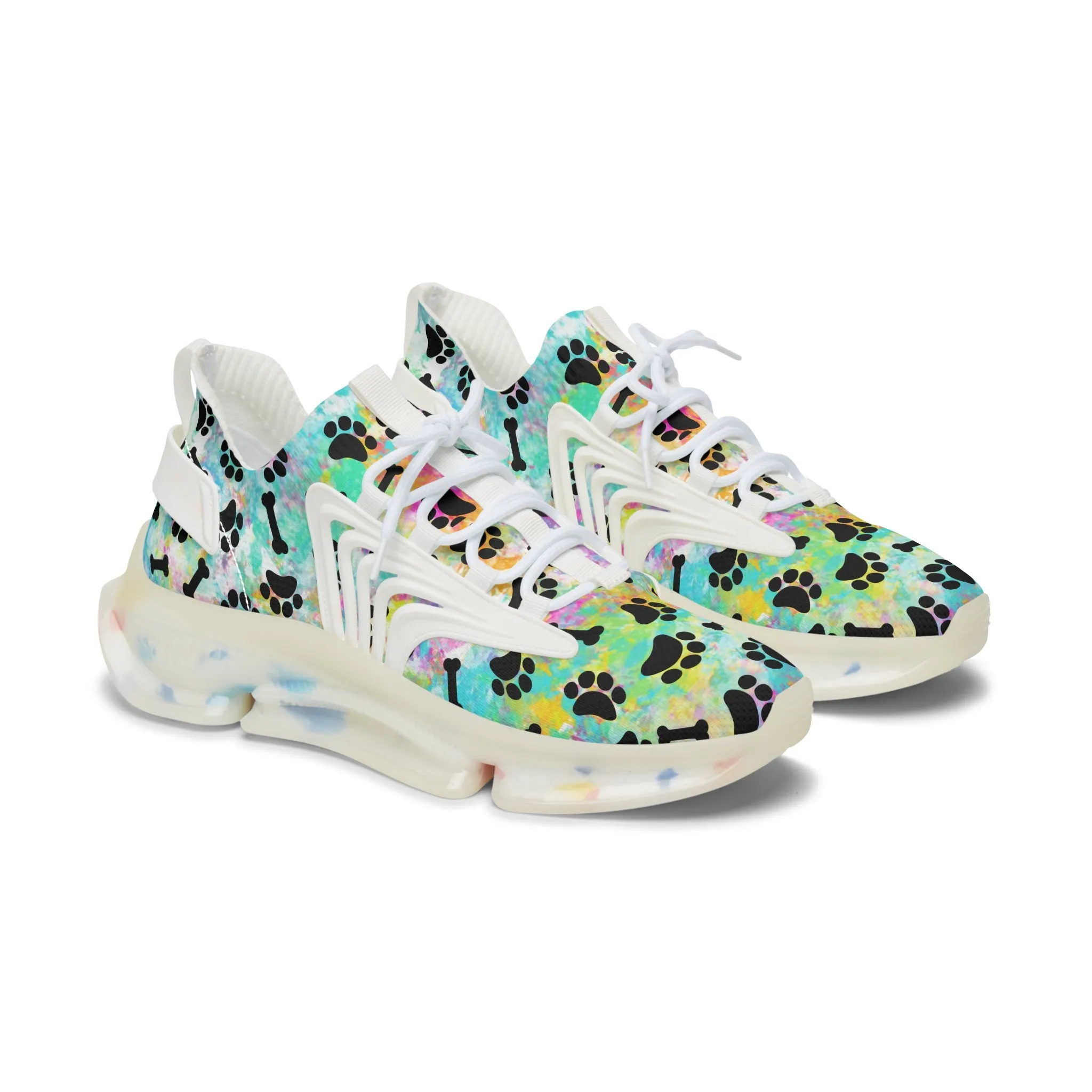 Rainbow Paw & Bones Women's Mesh Sneakers