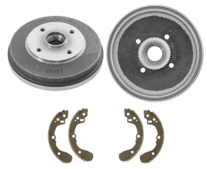 Rear Brake Drums and Shoes Fits 01-02 Kia Rio WITH 4 Wheel ABS