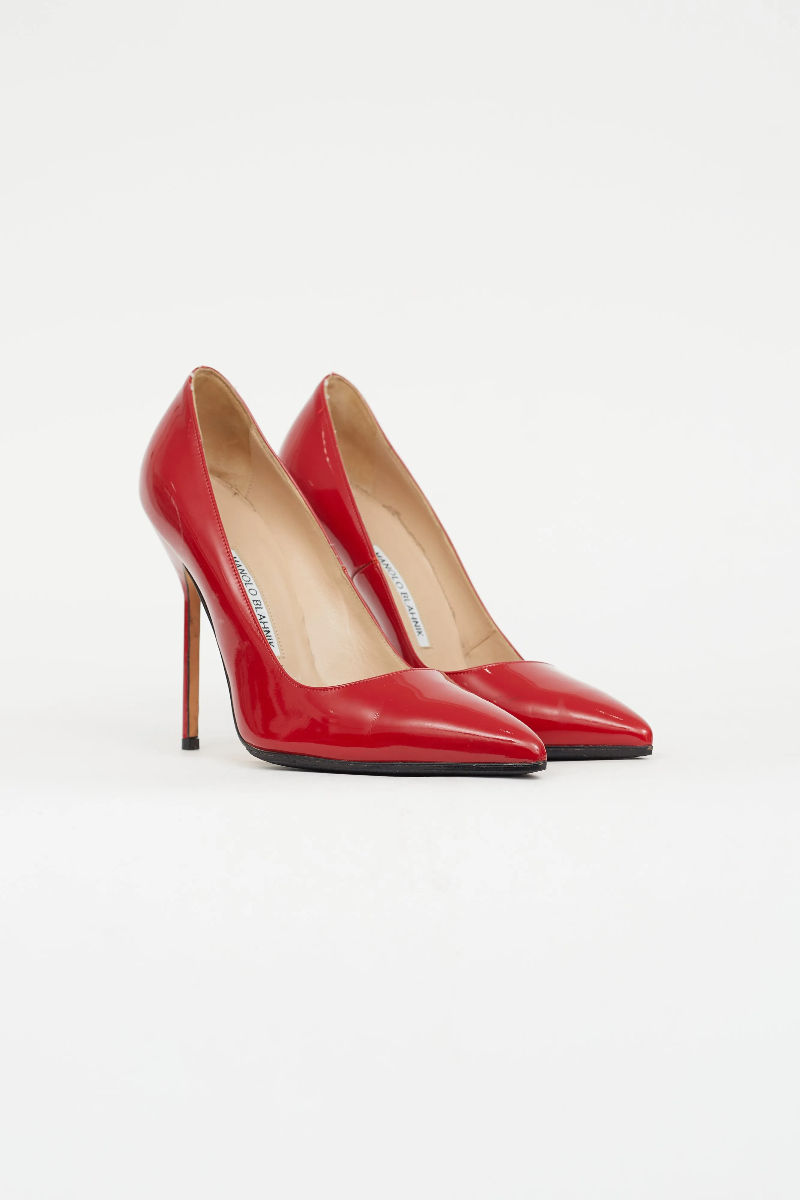 Red Patent Pointed Toe Pump