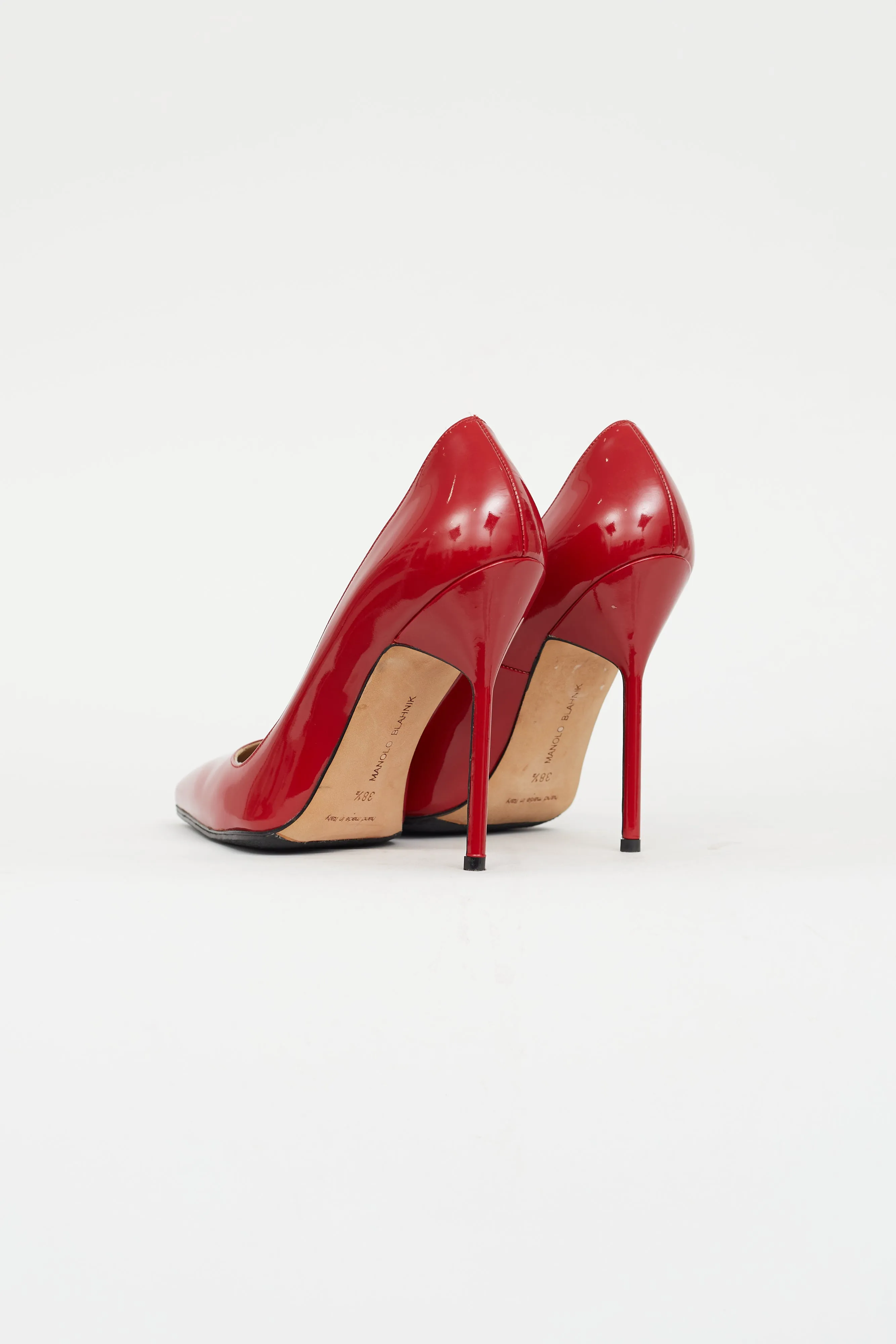 Red Patent Pointed Toe Pump