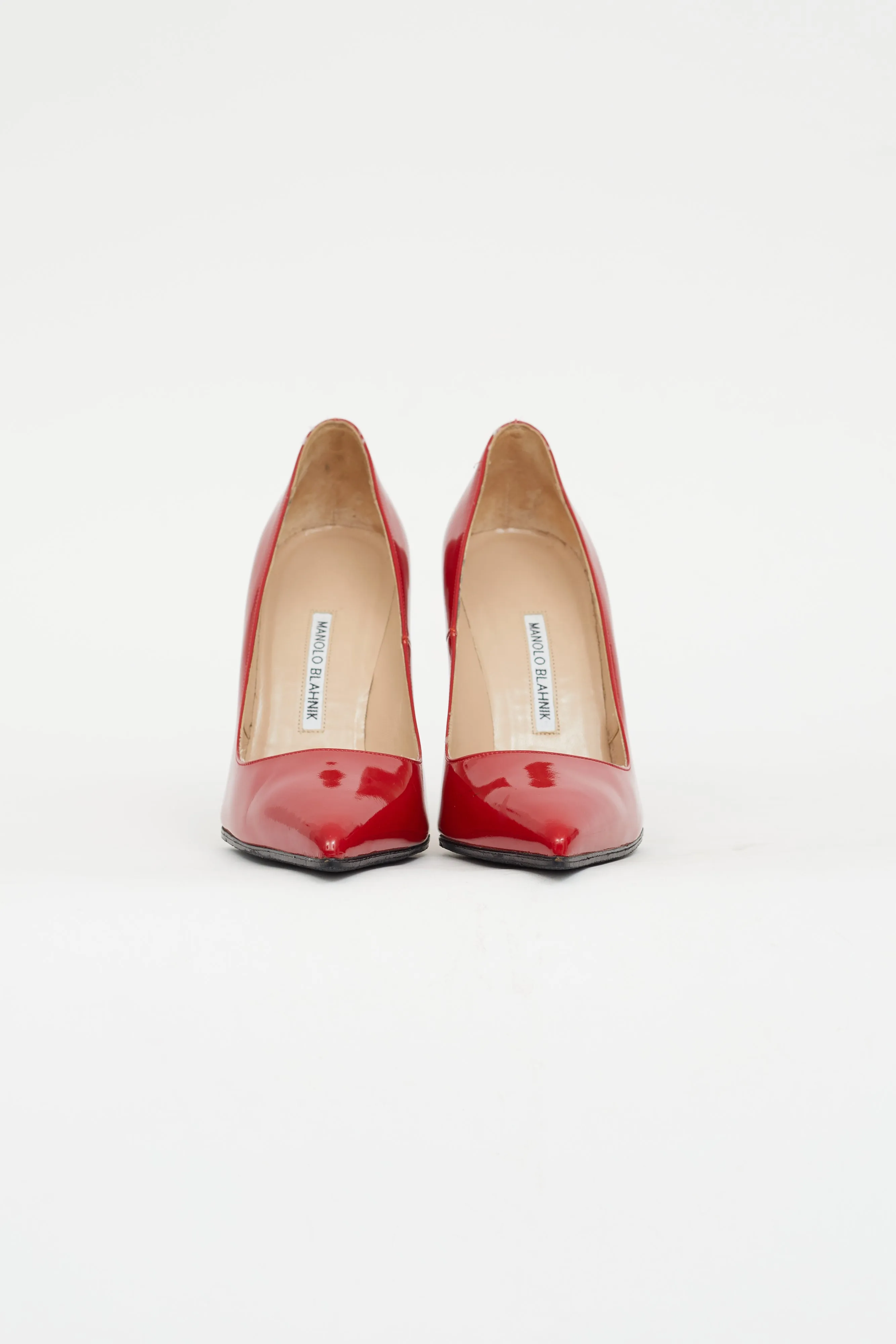 Red Patent Pointed Toe Pump