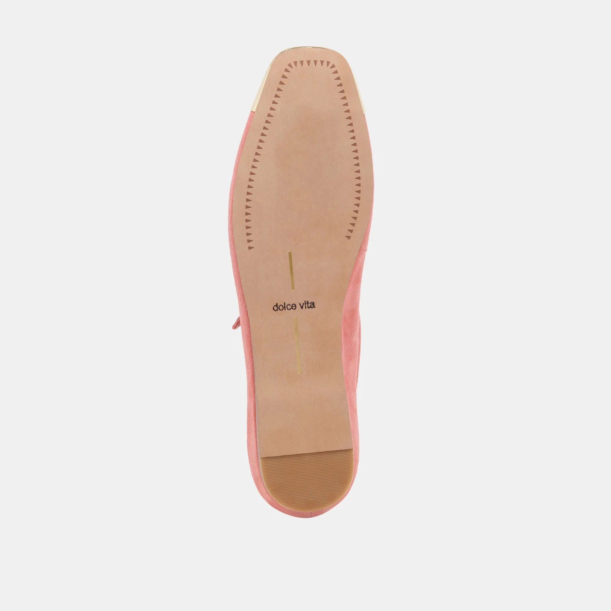 REYES TOE CAP BALLET FLATS CORAL SUEDE