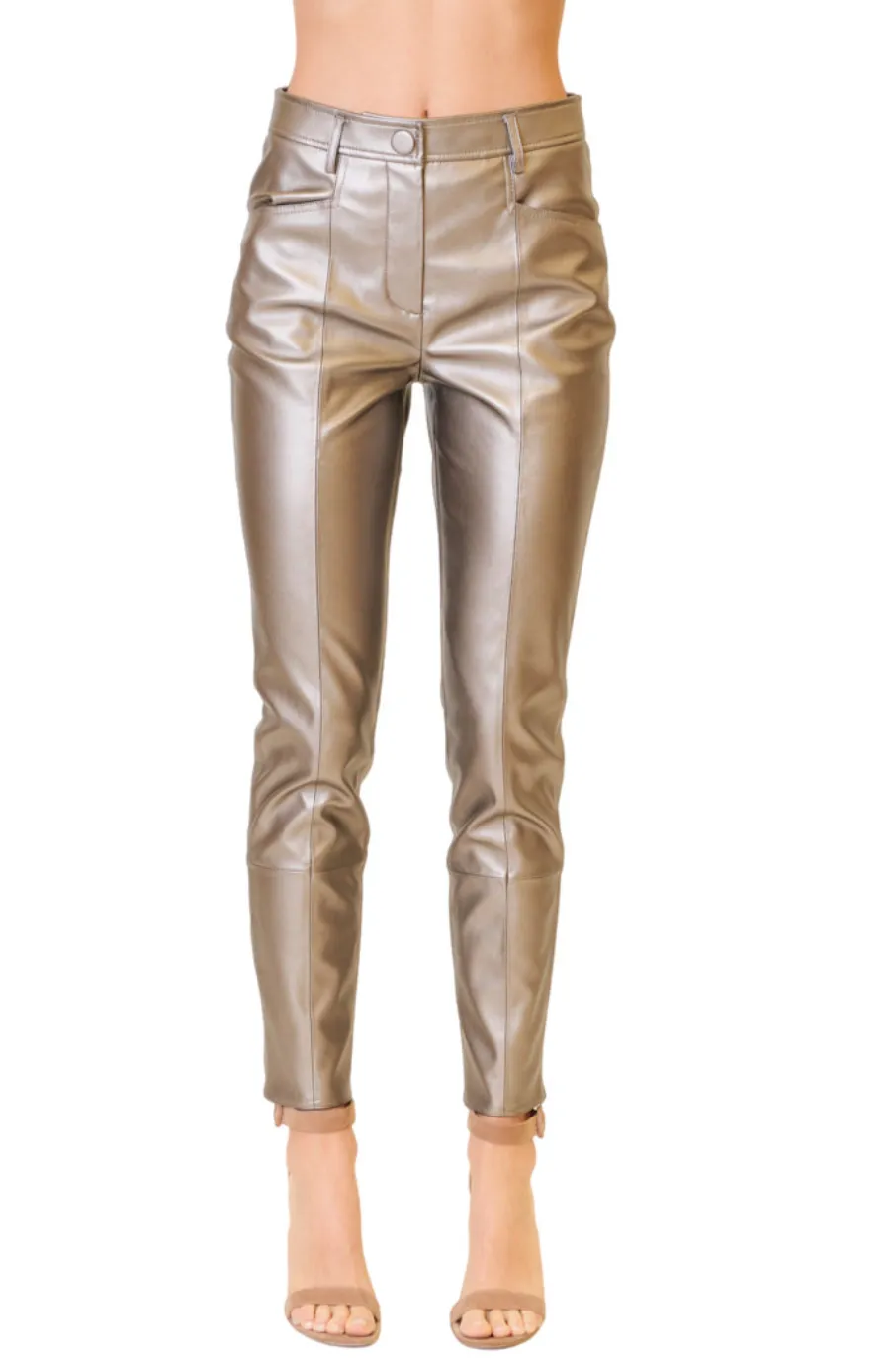 Rue Faux Leather Pants - Silver