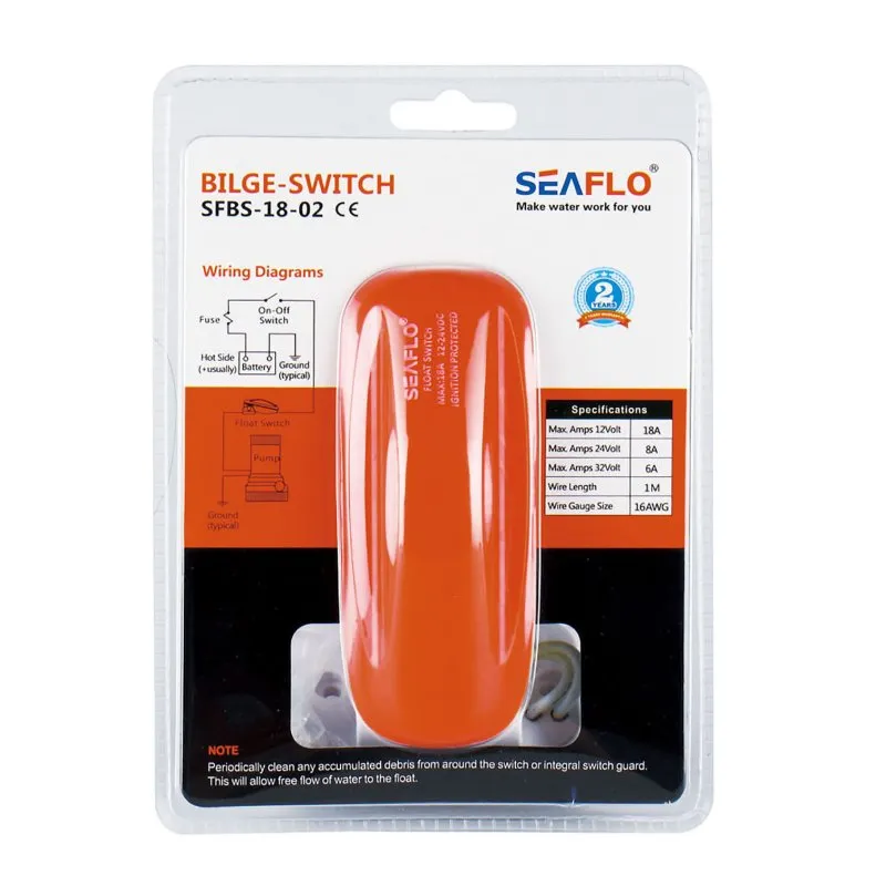 SeaFlow Float Switch - 02 Series: Max 18A