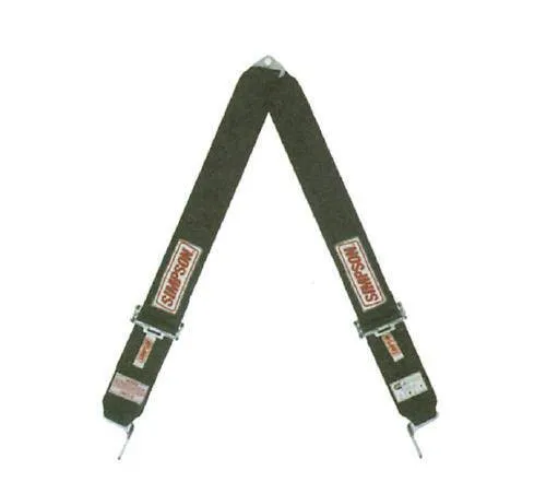 Simpson 3" V-Type Shoulder Harness - Bolt-In - Latch & Link - Black