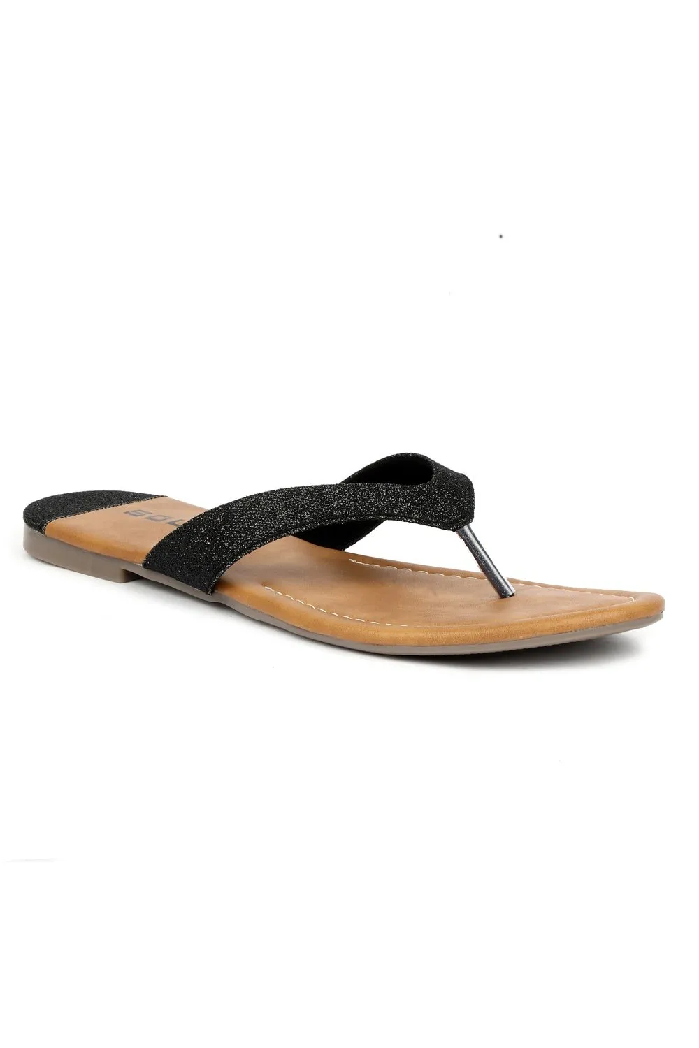 SOLES Classic Black Flat Sandals