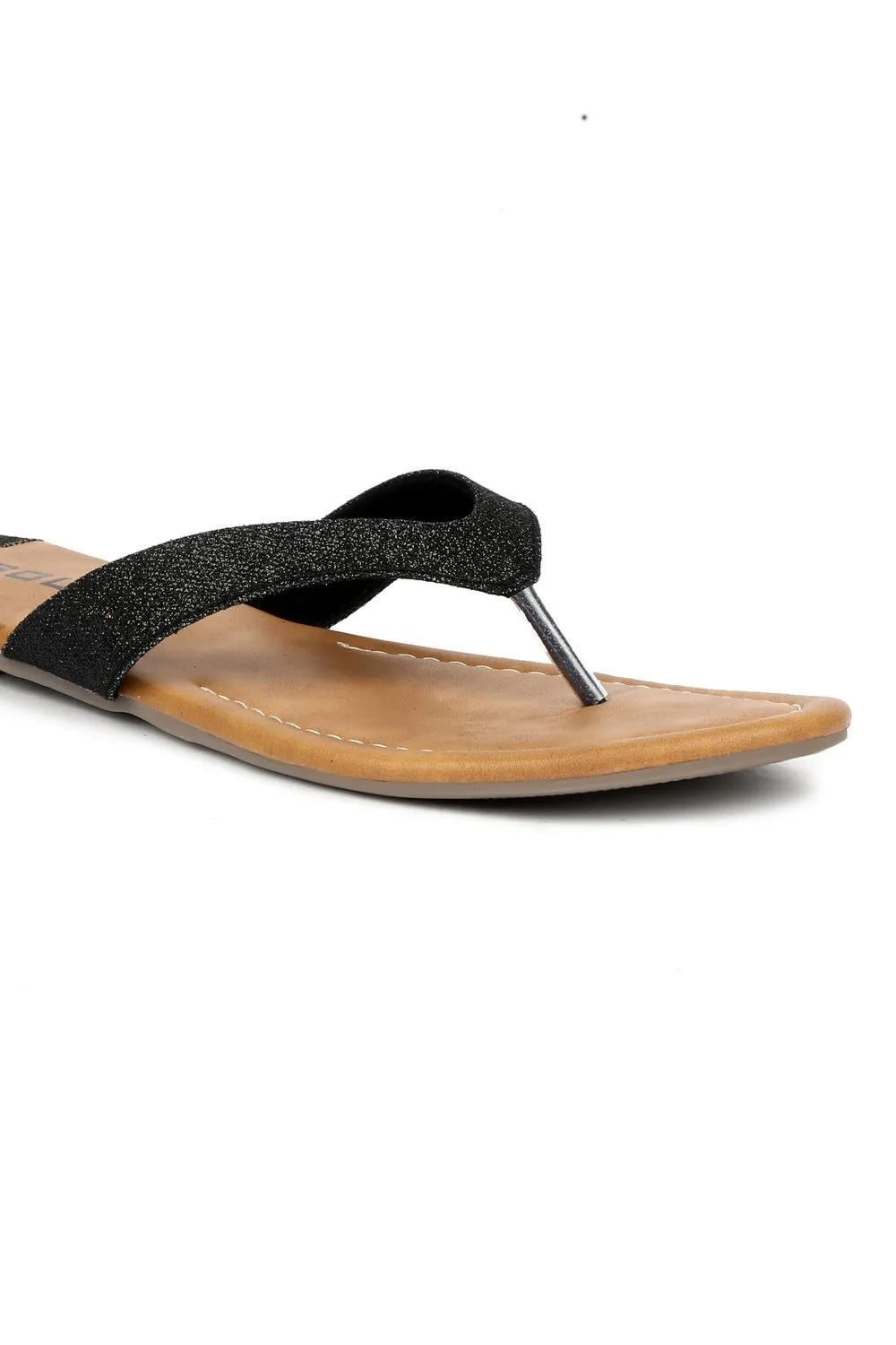 SOLES Classic Black Flat Sandals