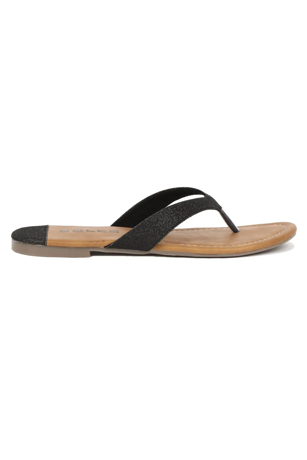 SOLES Classic Black Flat Sandals