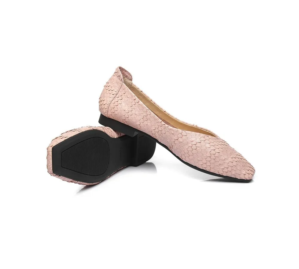 Square Toe Leather Ballet Flat Women Serena