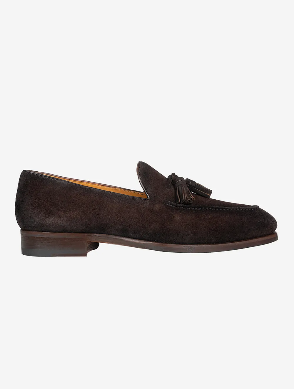 Suede Loafer With Tassle Cognac