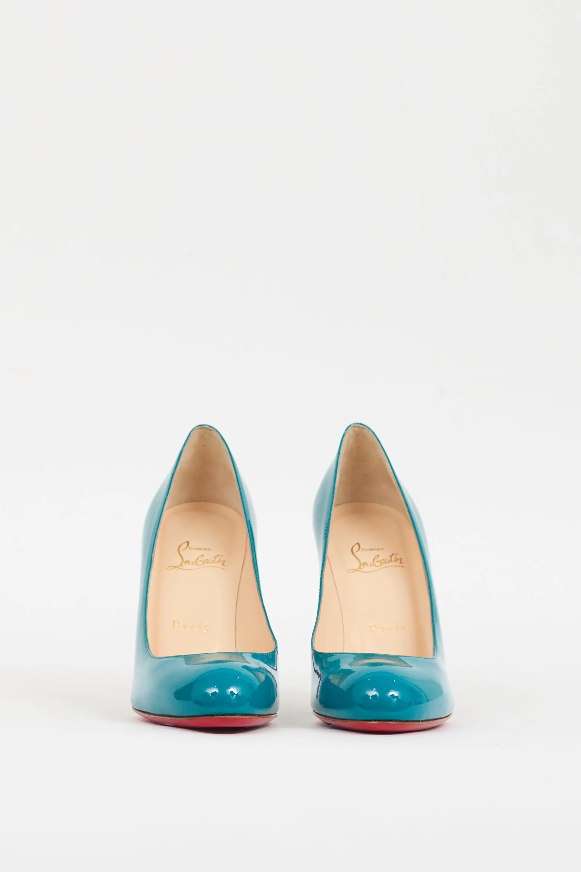 Teal Patent Leather Simple Pump