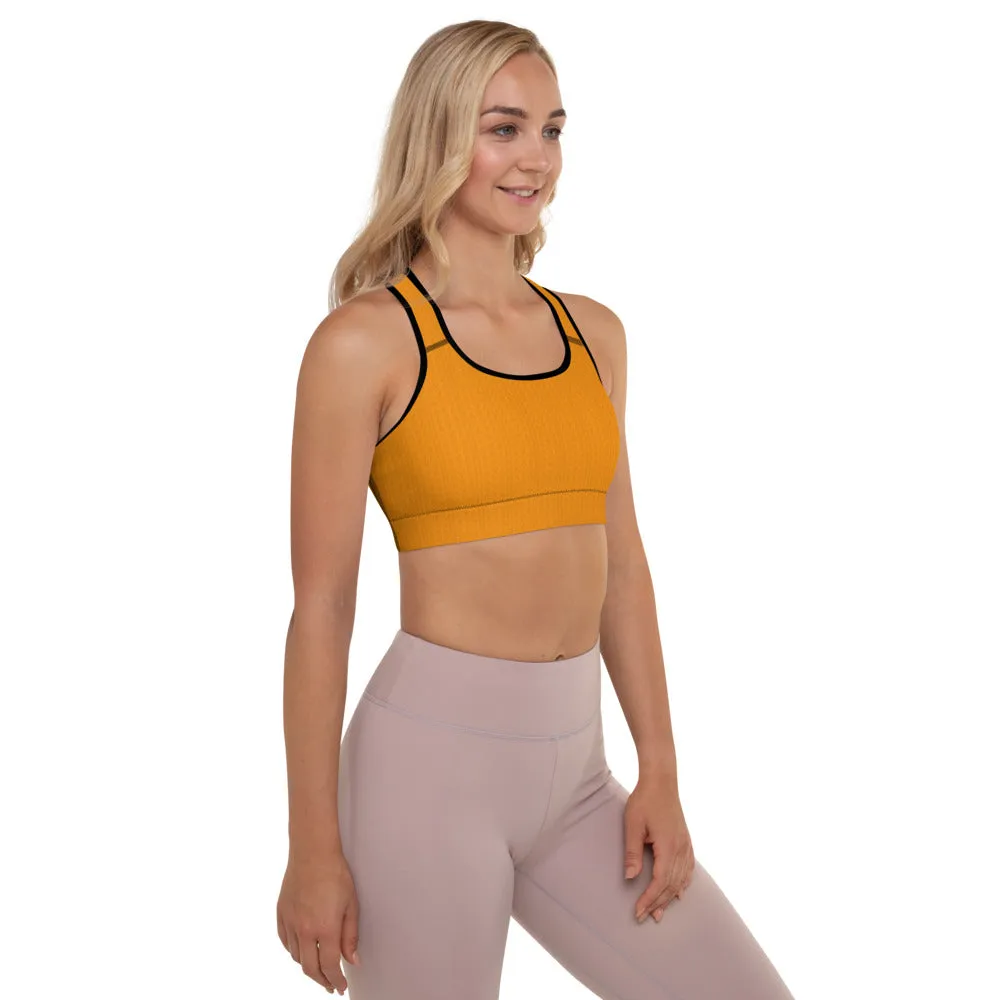 Tiger Tangerine Padded Sports Bra