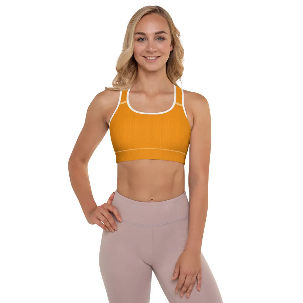 Tiger Tangerine Padded Sports Bra