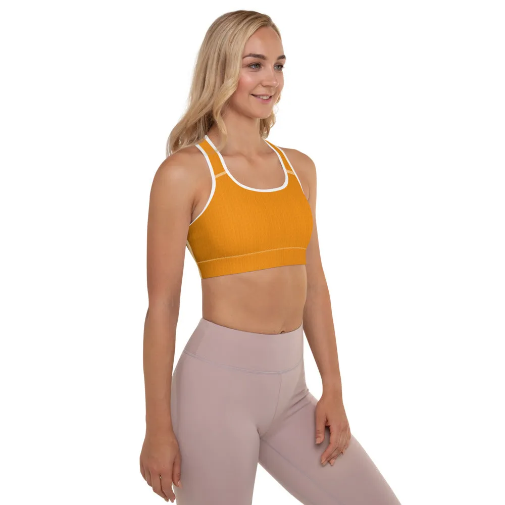 Tiger Tangerine Padded Sports Bra